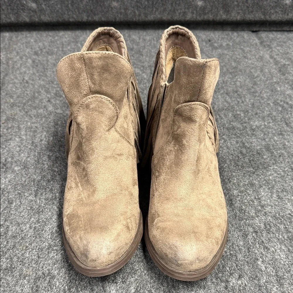 Not Rated Tan Fringe Ankle Booties - Picture 4 of 9